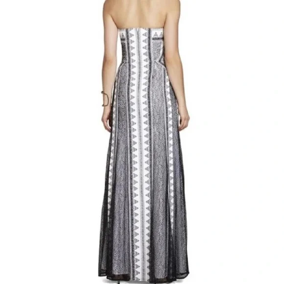 NWT BCBGMaxAzria Sz 10 KIA Black & White  Maxi Dress - Picture 6 of 11